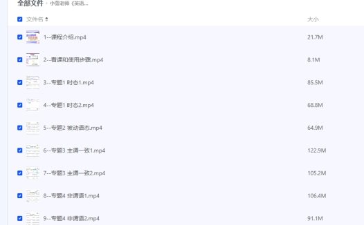 【英语语法提升】小蕾老师《英语语法1000题专项精讲》