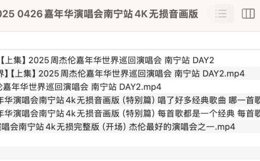 周杰伦2025 0426嘉年华演唱会南宁站4K无损音画版